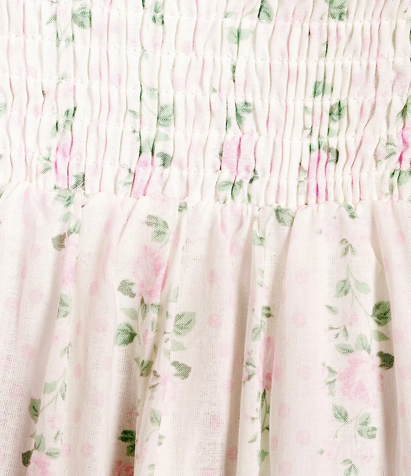 Dear Moon Floral Printed Sweetheart Neckline Basque Waist Fit & Flare Midi Dress