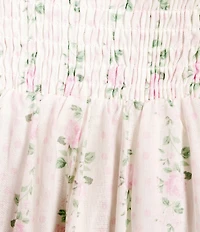 Dear Moon Floral Printed Sweetheart Neckline Basque Waist Fit & Flare Midi Dress