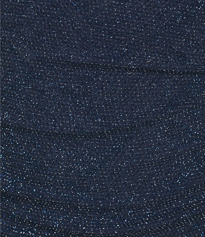 Dear Moon Glitter Knit Rushed Overlap Mini Dress