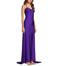 Dear Moon Stretch Sweetheart Neck Criss Cross Back Fitted Dress