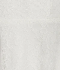 Dear Moon Lace Sweetheart Neck Short Sleeve Twist Back Double Tiered Dress
