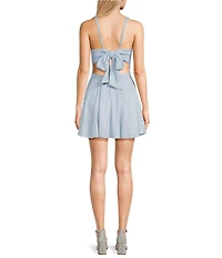 Dear Moon Metallic Square Neck Pleated Dress