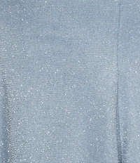 Dear Moon Metallic Square Neck Pleated Dress