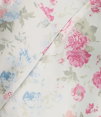 Dear Moon Satin Floral Printed V-Neck Asymmetrical Hem Midi Dress