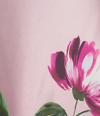 Dear Moon Satin Ombre Floral Placement Printed V-Neck Slip Dress