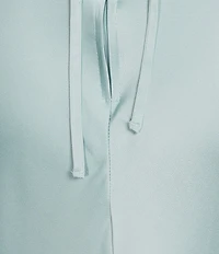 Dear Moon Satin Pleated Bodice Asymmetrical High Low Hem Dress