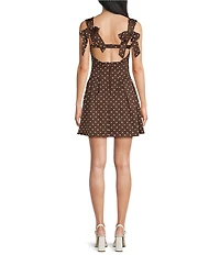 Dear Moon Satin Polka Dot Sweetheart Neck Corseted Dress