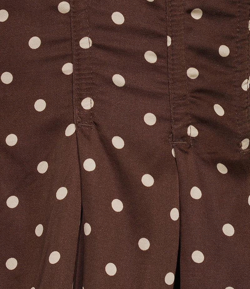 Dear Moon Satin Polka Dot Sweetheart Neck Corseted Dress