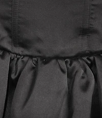 Dear Moon Satin Strapless Corseted Bodice Lace Up Back Bubble Hem Ballgown