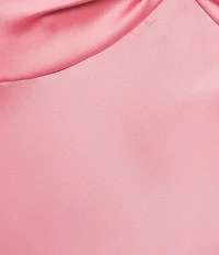 Dear Moon Satin Tie Shoulder Twist Front Midi Dress