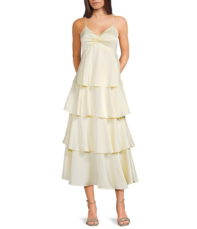 dear moon corset bodice bow back ruffle hem dress Dear Moon Corset Bodice Bow Back Ruffle Hem Dress