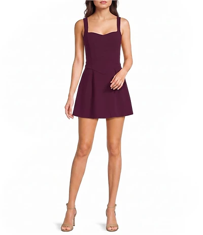 Dear Moon Scuba Crepe Sweetheart Neck Dress