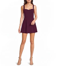 Dear Moon Scuba Crepe Sweetheart Neck Dress