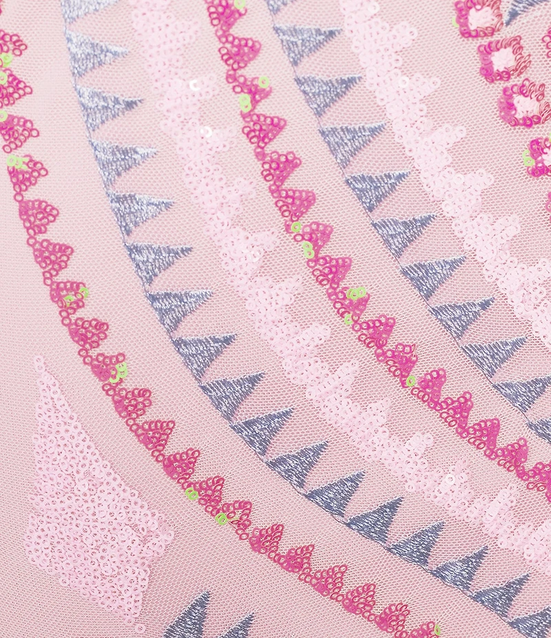 Dear Moon Sequin Patterned Lace Up Back Fitted Dress