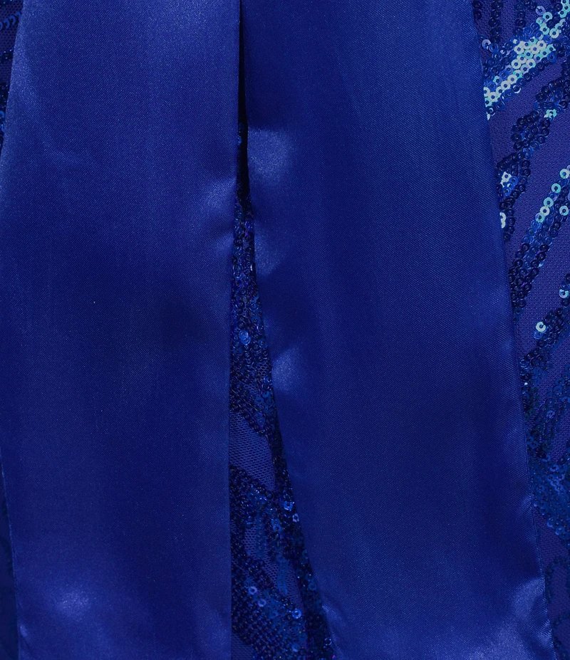 Dear Moon Sequin Patterned V-Neck Satin Tie Back Dress