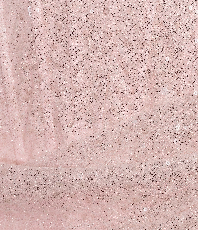 Dear Moon Sequin Pearl Embellished Strapless Corseted Faux Wrap Dress