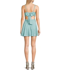 Dear Moon Shine Square Neck Tie Back Mini Dress