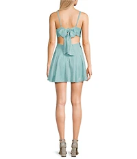 Dear Moon Shine Square Neck Tie Back Mini Dress