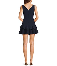 Dear Moon Sleeveless Scuba Crepe Minidress
