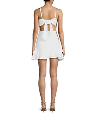 Dear Moon Sleeveless Stretch Crepe Tie Back Dress