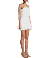 Dear Moon Sleeveless Stretch Crepe Tie Back Dress