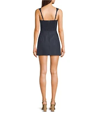 Dear Moon Square Neck Flap Pocket Romper