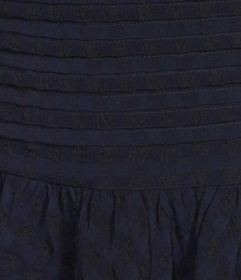 Dear Moon Square Neck Puff Sleeve Drop Waist Dress