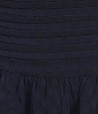 Dear Moon Square Neck Puff Sleeve Drop Waist Dress