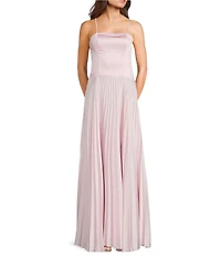 Dear Moon Strapless Corseted Drop Waist Pleated Gown