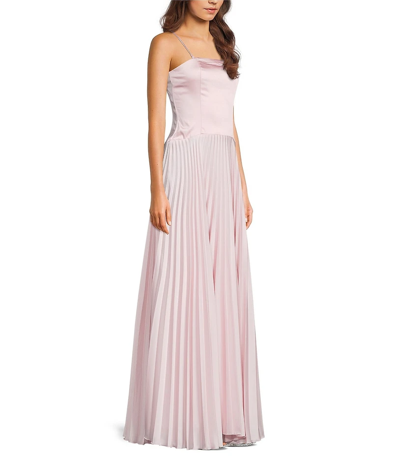 Dear Moon Strapless Corseted Drop Waist Pleated Gown