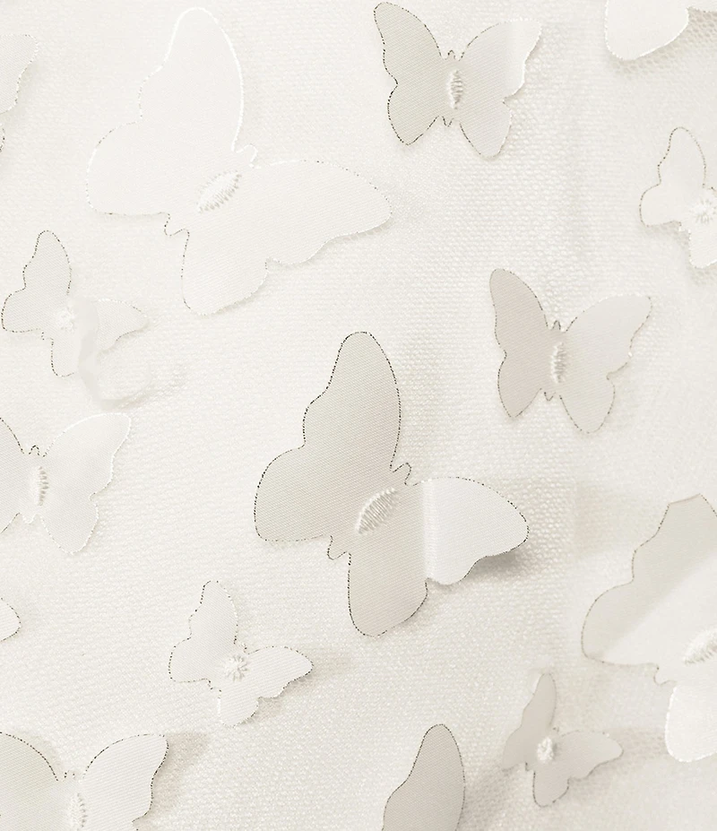 Dear Moon Strapless Glitter Three-Dimensional Butterfly Appliqued Fit-And-Flare Dress