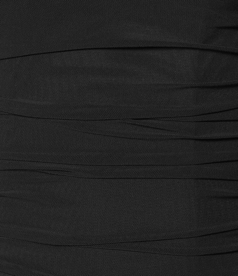 Dear Moon Strapless Shirred Mesh Maxi Dress