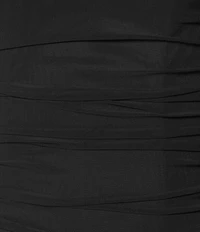 Dear Moon Strapless Shirred Mesh Maxi Dress