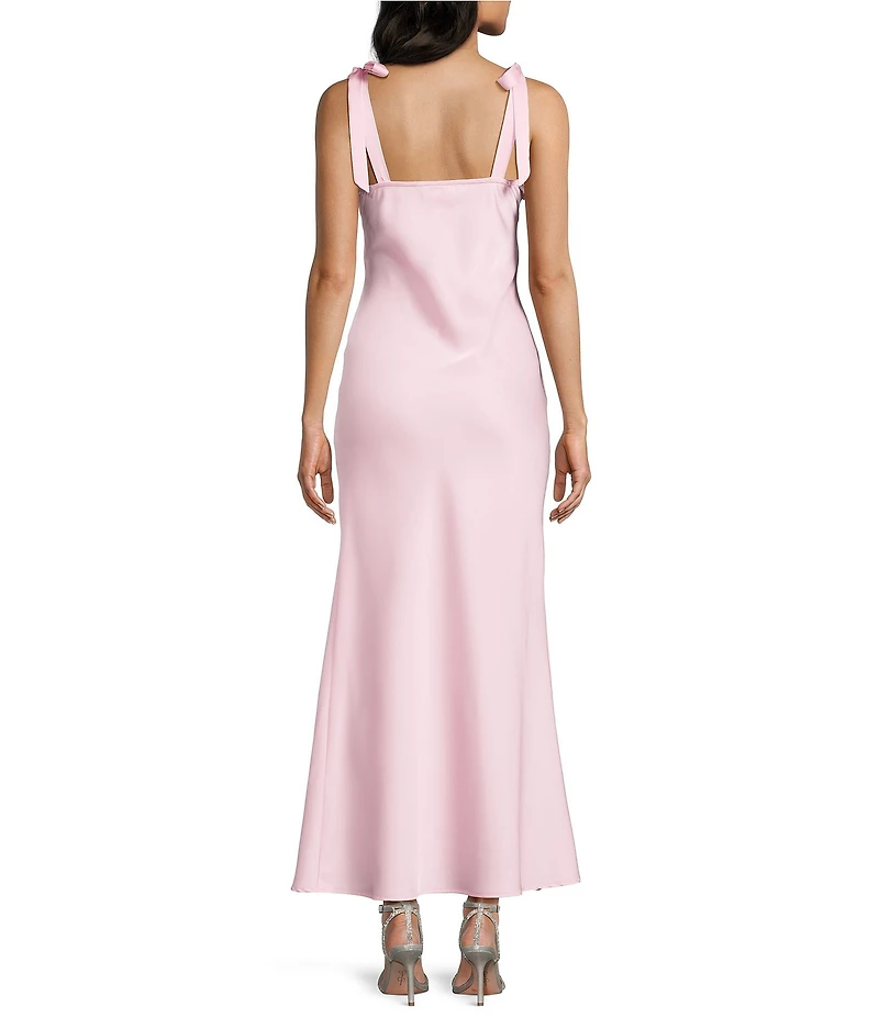Dear Moon Sweetheart Neck Twist Front Tie Shoulder Long Dress