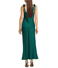 Dear Moon Sweetheart Neck Twist Front Tie Shoulder Long Dress