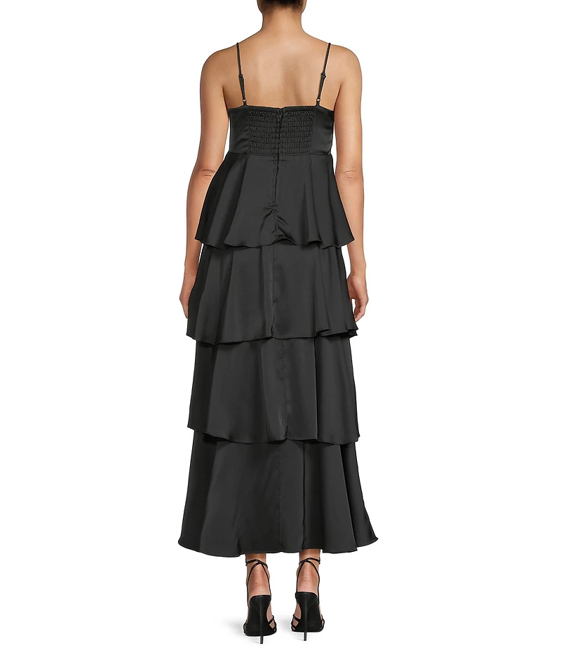 Dear Moon Twist Front Tiered Midi Dress