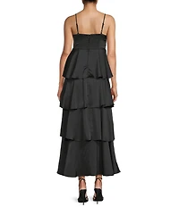 Dear Moon Twist Front Tiered Midi Dress
