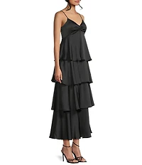 Dear Moon Twist Front Tiered Midi Dress