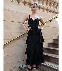 Dear Moon Twist Front Tiered Midi Dress