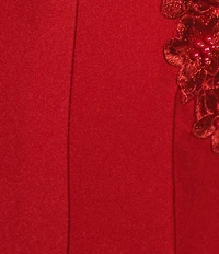 Dear Moon V-Neck Spaghetti Strap Embellished Double Princess Seam Cut Out Back Gown