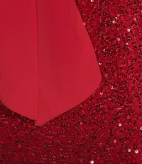 Dear Moon Velvet Sequin Square Neck Tie Back Dress