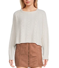 Dee Elly Cable Crew Long Sleeve Sweater