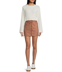 Dee Elly Cable Knit Long Sleeve Sweater