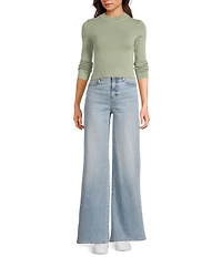 Dee Elly Crew Neck Long Sleeve Coordinating Green Top