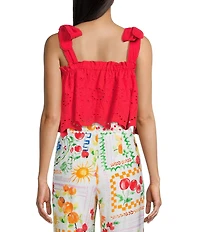 Dee Elly Eyelet Scallop Sleeveless Box Top