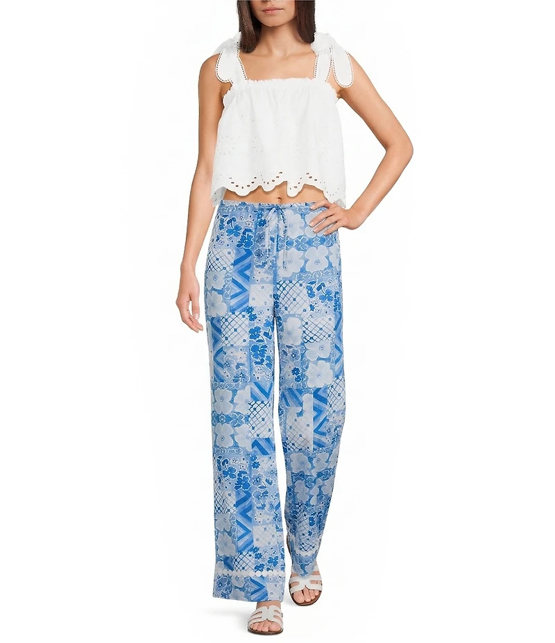 Dee Elly Eyelet Scallop Sleeveless Box Top