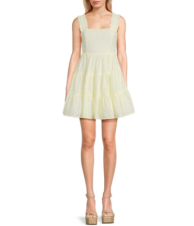 Dee Elly Eyelet Square Neck Mini Dress