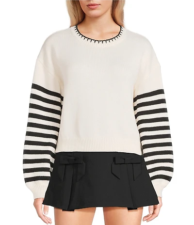 Dee Elly Long Sleeve Stripe Sweater
