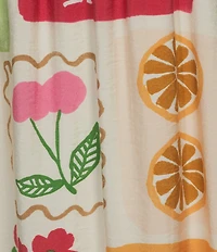 Dee Elly Postcard Print Square Neck Maxi Dress