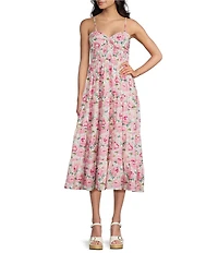 Dee Elly Rose Floral Smocked Maxi Dress